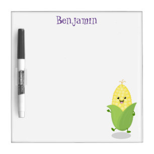 Cute happy corn cartoon illustration dry erase board
