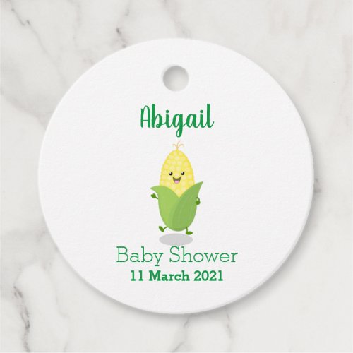 Cute happy corn cartoon illustration  favor tags