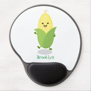 Cute happy corn cartoon illustration gel mouse pad