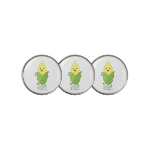 Cute happy corn cartoon illustration golf ball marker