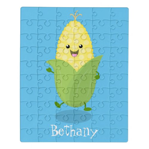 Cute happy corn cartoon illustration jigsaw puzzle