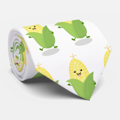 Cute happy corn cartoon illustration neck tie