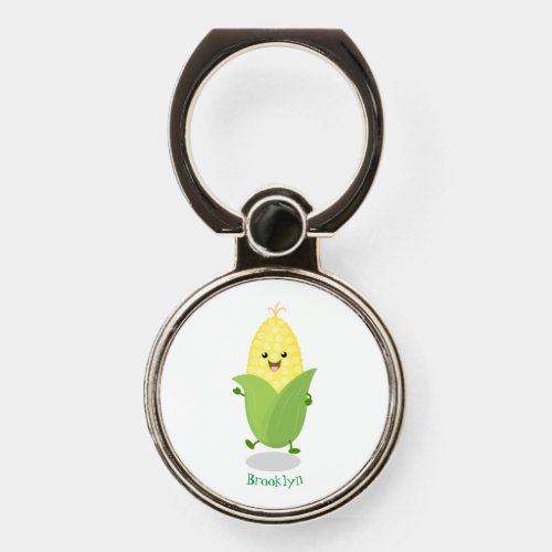 Cute happy corn cartoon illustration  phone ring stand