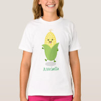 Cute happy corn cartoon illustration