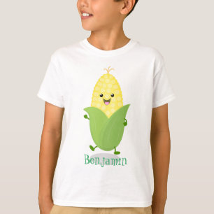 Cute happy corn cartoon illustration T-Shirt