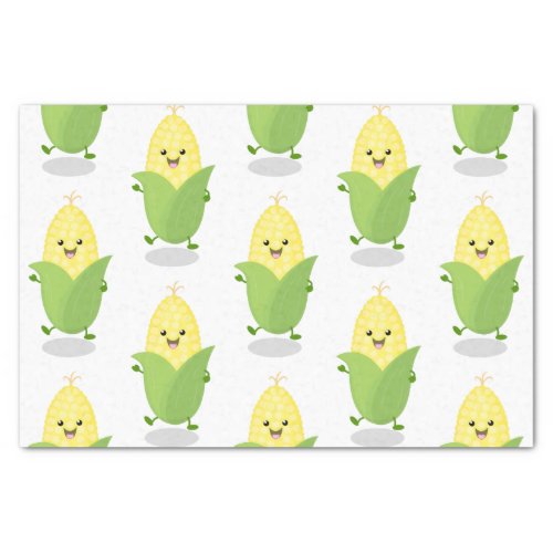 Cute happy corn cartoon illustration tissue paper