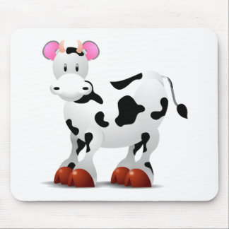 Cute Happy cow cartoon characters Mouse Pad