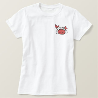 cute happy crab med embroidered shirt