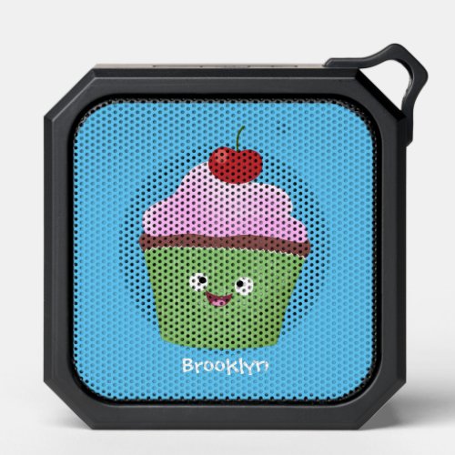 Cute happy cupcake cartoon illustration bluetooth speaker