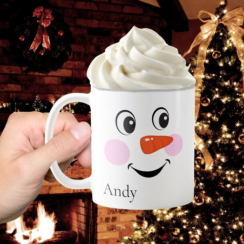  Cute Happy Custom Smiling Child Snowman face  Coffee Mug