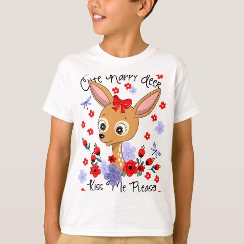 Cute happy deer T_Shirt