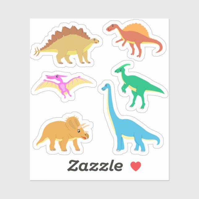 Cute Happy Dinosaur Sticker (Sheet)