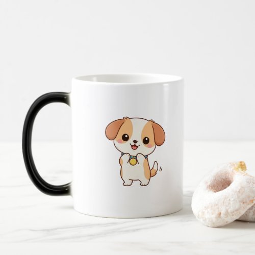 Cute Happy Dog Cartoon Character Kawaii Minimal  Color Morph Mug