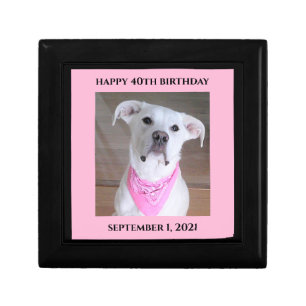 Cute Happy Dog With Soulful Eyes 40th Birthday Gift Box