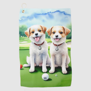 Cute Happy Dogs Golf Towel