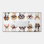 Cute Happy Dogs Personalized Desk Mat (Keyboard & Mouse)
