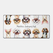 Cute Happy Dogs Personalized Desk Mat (Front)