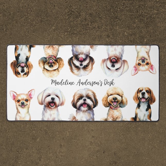 Cute Happy Dogs Personalized Desk Mat