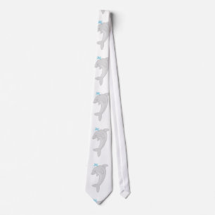 Cute Happy Dolphi Neck Tie