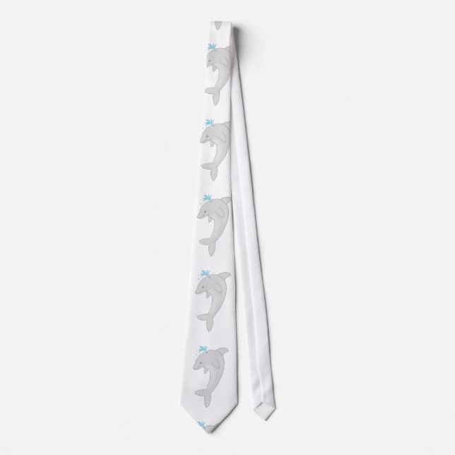 Cute Happy Dolphi Neck Tie (Front)