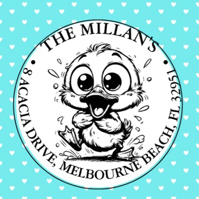 Cute Happy Duck theme Self-inking Stamp ( Add cheerful, uplifting touches to notes, crafts, and gifts with ease!)