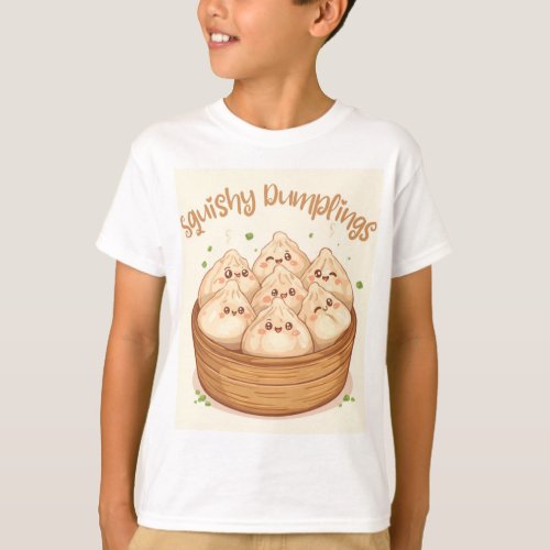 Cute Happy Dumpling Kids T-Shirt