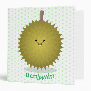 Cute happy durian cartoon illustration 3 ring binder