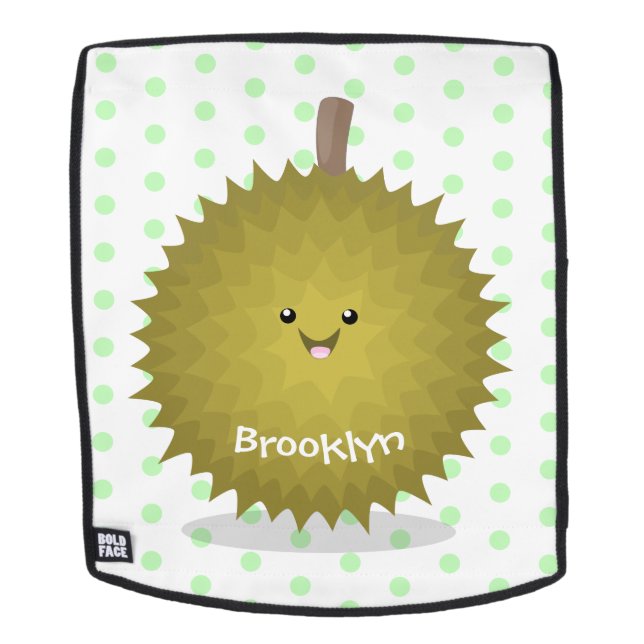 Cute happy durian cartoon illustration backpack (Removable Face)