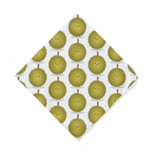 Cute happy durian cartoon illustration bandana