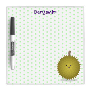 Cute happy durian cartoon illustration dry erase board
