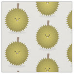 Cute happy durian cartoon illustration fabric