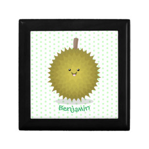Cute happy durian cartoon illustration gift box