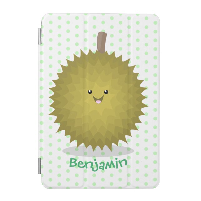 Cute happy durian cartoon illustration iPad mini cover (Front)