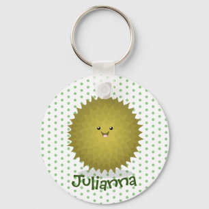 Cute happy durian cartoon illustration keychain