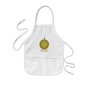 Cute happy durian cartoon illustration kids' apron
