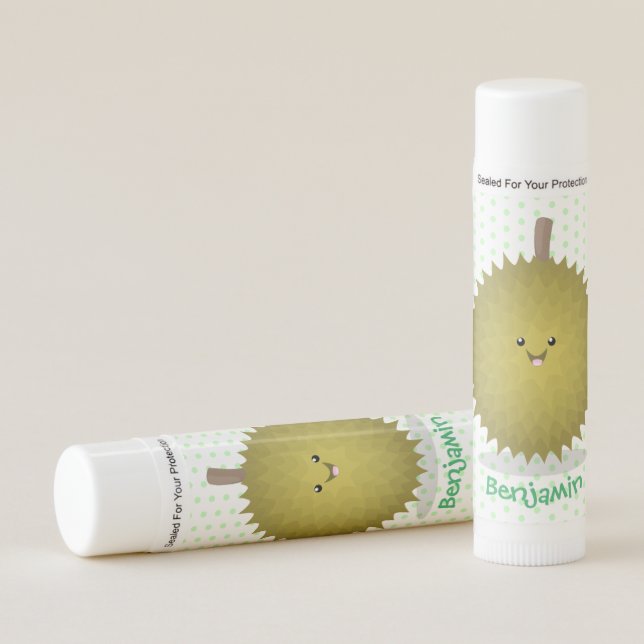 Cute happy durian cartoon illustration lip balm (Front)