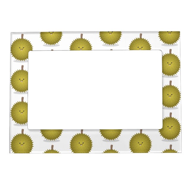 Cute happy durian cartoon illustration magnetic frame (Front)