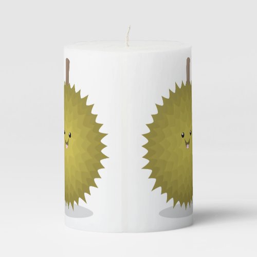 Cute happy durian cartoon illustration pillar candle