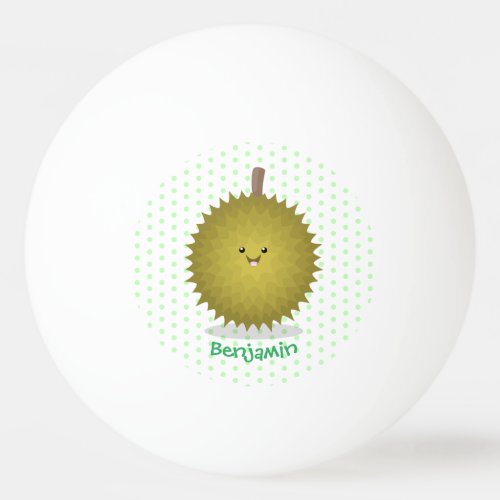 Cute happy durian cartoon illustration ping pong ball