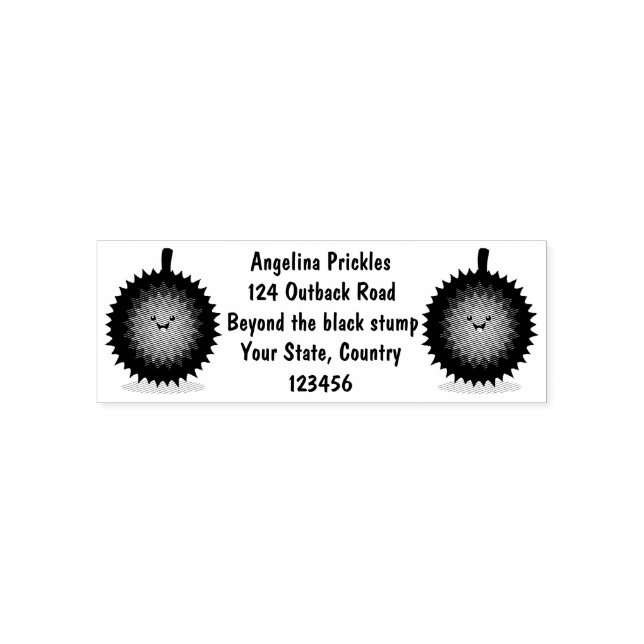 Cute happy durian cartoon illustration self-inking stamp (Design)