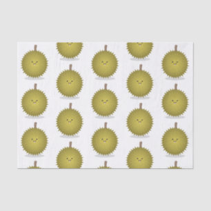 Cute happy durian cartoon illustration tissue paper
