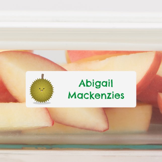 Cute happy durian cartoon personalized  labels (Affixed)