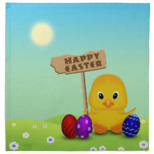 Cute Happy Easter Baby Chick Cloth Napkin
