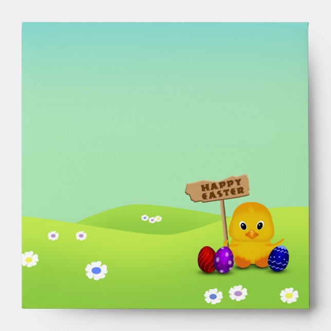 Cute Happy Easter Baby Chick Envelope (Front)
