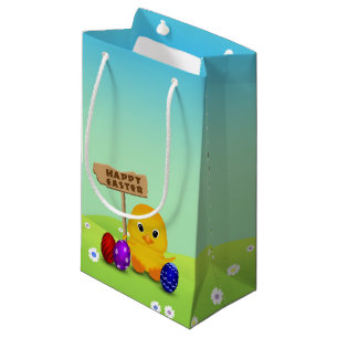 Cute Happy Easter Baby Chick Small Gift Bag