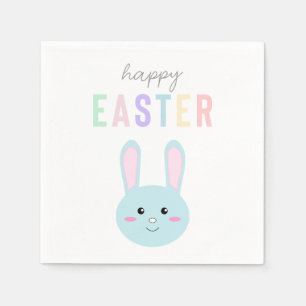 Cute Happy Easter Blue Bunny Kawaii Sweet Napkins