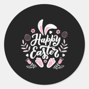 Cute Happy Easter Bunny  Classic Round Sticker