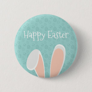 Cute Happy Easter Bunny Ears Pin Button