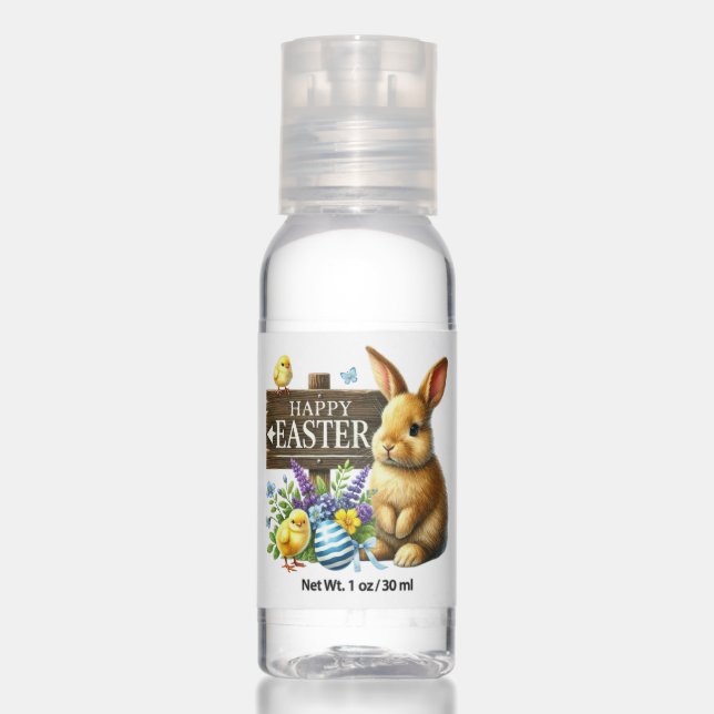 Cute Happy Easter bunny  Hand Sanitizer (Front)