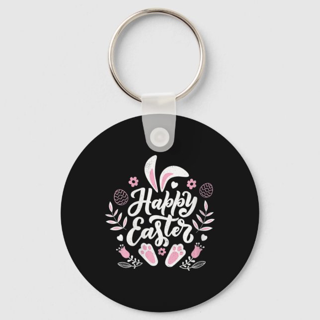 Cute Happy Easter Bunny  Keychain (Front)
